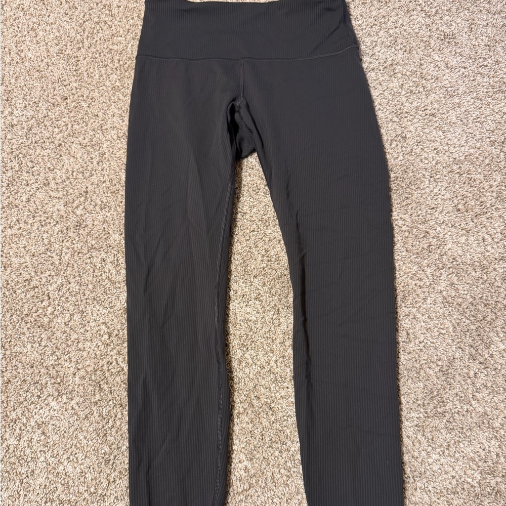 Lululemon Wunder Train High-Rise Ribbed Tight 25" Gray